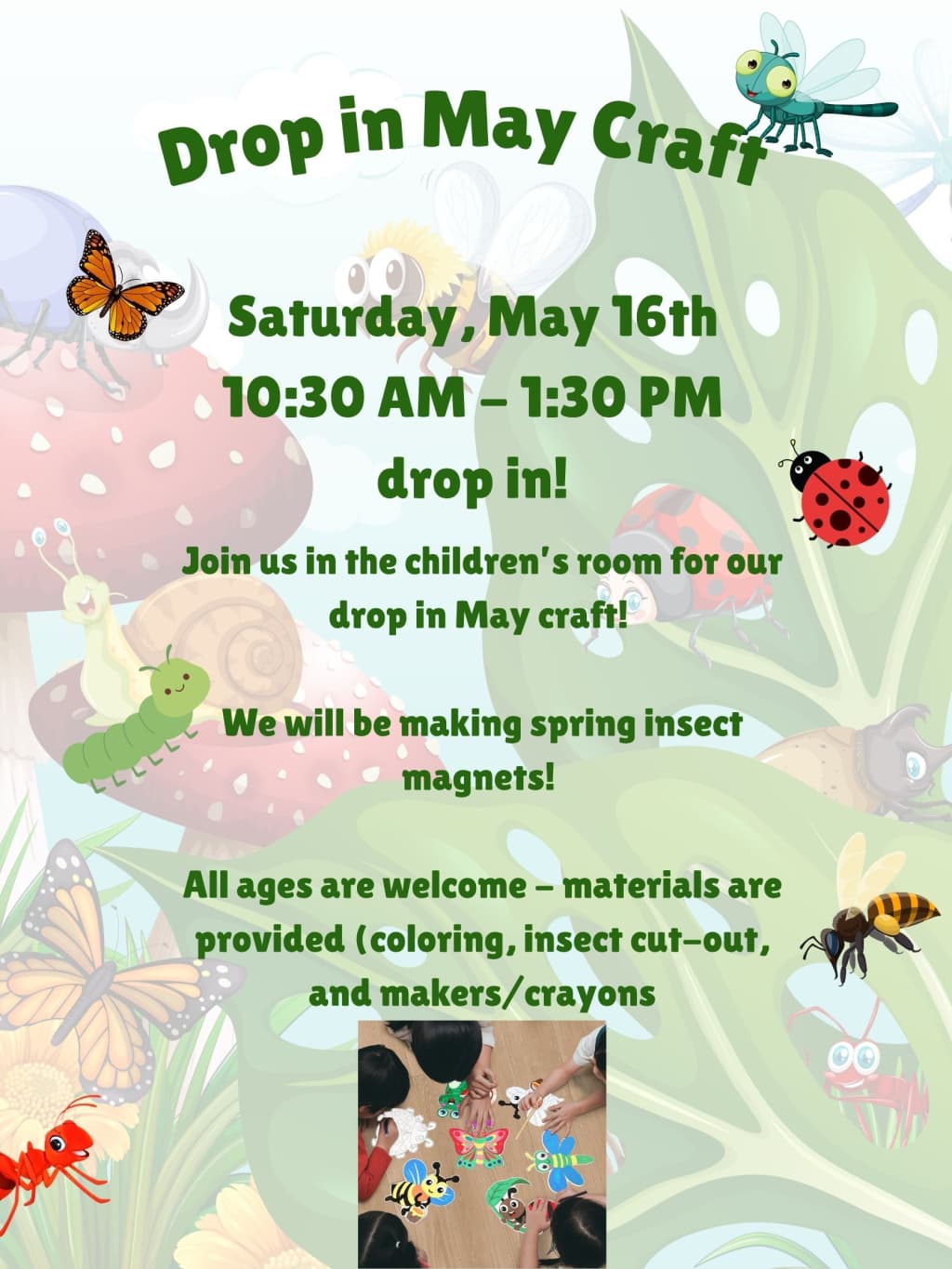 Drop in Craft: May Insect Magnets