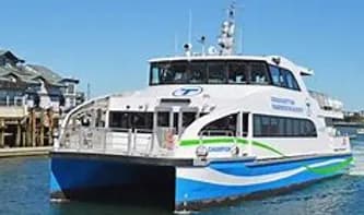 MBTA ferry crossing Boston Harbor to Hull