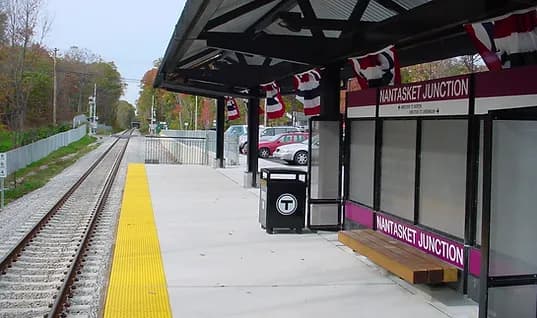 MBTA commuter rail at Nantasket Junction