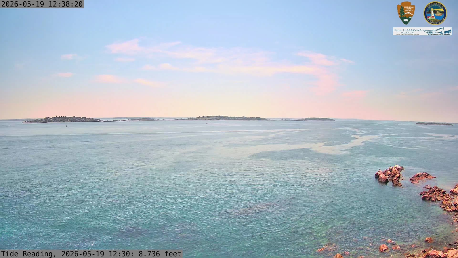 Boston Light webcam looking toward Hull