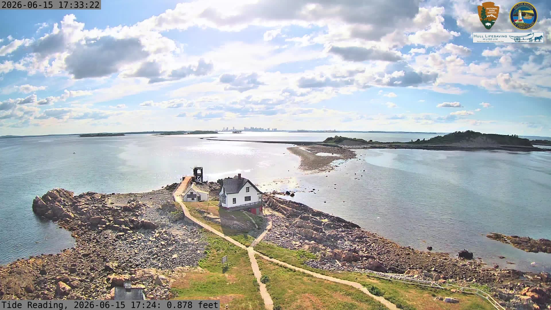 Boston Harbor skyline direction from Boston Light