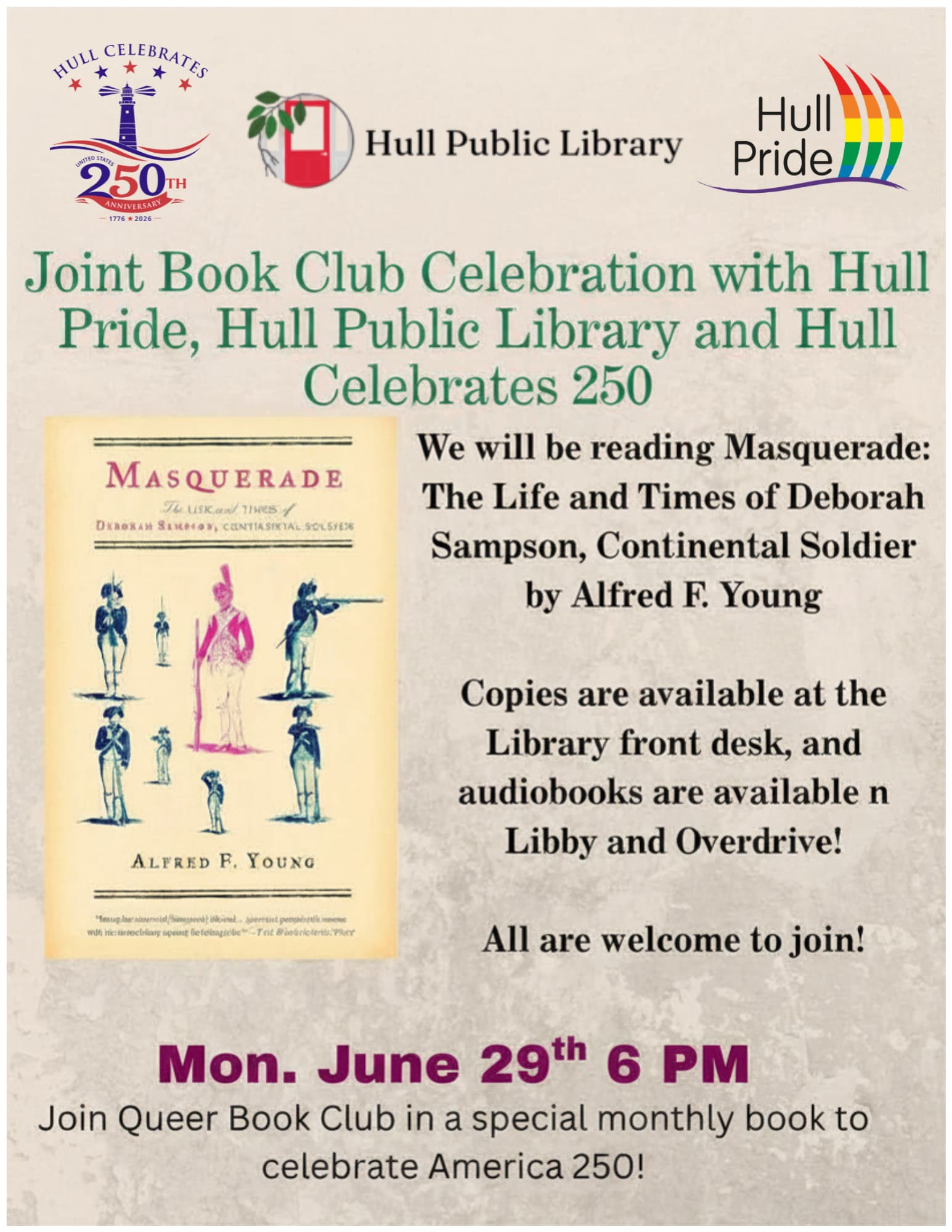 USA 250th Hull Pride & Hull Library Book Club Meetup